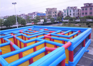Customized 10*8m Outdoor Inflatable Maze / Laser Tag Maze With Net Surroudings
