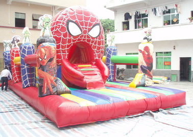 PVC Tarpaulin Spider Man Inflatable Amusement Park With 8m * 5m * 4m