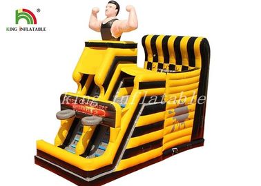Yellow / Black Inflatable Combo Sport Playground By PVC Tarpaulin For Kids