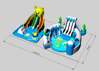 0.9MM Grote het Geteerde zeildoek van pvc draagt Opblaasbaar Waterpark met Groot Blauw Zwembad