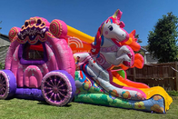 De Prinses Carriage Bounce House van de jonge geitjespartij met Kasteel van de Dia het Commerciële Opblaasbare Uitsmijter voor Meisjes