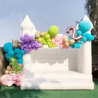 Bruiloft Pastel Roze Opblaasbare Bouncy Jump Kasteel Ball Pit Mini White Bounce House