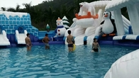 Kinderen spelen ontwerp opblaasbaar groot zwembad waterpark opblaasbaar waterpark met zwembad en glijbaan
