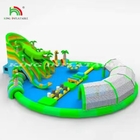 Commerciële waterwedstrijdequipement mobiele landopblaasbare grondwaterpark grote zwembad glijbaan