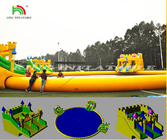 Custom Outdoor kleurrijke waterglijbaan met zwembad voor kinderen en volwassenen