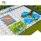 Grote opblaasbare springkasteel waterpark speeltuin glijbaan met zwembad buitenshuis amusement kinderen