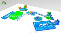 Commercieel buitenzwembad opblaasbaar waterpark Spel met waterzuiveringssysteem opblaasbaar waterpark