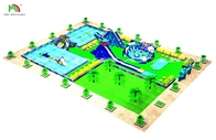 Waterparkprojectontwerp Speelplaats Spelen Opblaasbare obstakelbaan Water springglijbaan met zwembad