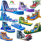 18ft Tropical Fiesta Breeze Waterglijbanen Commerciële opblaasbare waterglijbanen voor kinderen Volwassenen