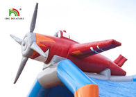 Rood Vliegtuig Opblaasbaar het Springen Kasteel met Uitsmijterbrand - vertrager Plato 0.55mm Pvc-Geteerd zeildoek