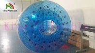 Het blauwe Grote Opblaasbare Water Rolling Stuk speelgoed Duurzame 1.0mm Opblaasbare Openluchtstuk speelgoed van pvc/van PTU