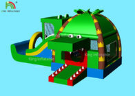 Binnen Opblaasbare de Cursus van de Parkhindernis het Springen Kasteel Groene Krokodil, Kokosnotenbos - Als thema gehad Mengsel