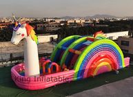 EN71 0,55 Mm-de Dia van pvc Unicorn Bouncer Inflatable Rainbow Dry