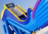 De blauwe/Gele Opblaasbare dia van Spelen Commerciële 12 * 4m hippo van de Waterdia voor Strand