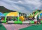 Outdoor Giant Inflatable Water Park 30m Diameter Constant Blower With Crocodile Slide