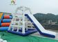 White / Blue Heat Sealed Inflatable Water Toy / Aqua PVC Climbing Tower With Slide
