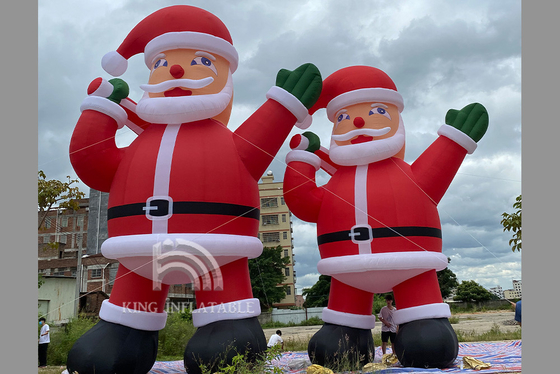 Gigantische opblaasbare kerstman 6m 8m 10m commerciële buitendisplay-reclame