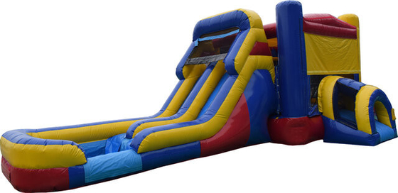 Rood Blauw Opblaasbaar het Springen Kasteel met Dia Dubbele Steeg Combo