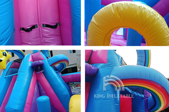 Van de de Diaprinses van jonge geitjesunicorn bouncy castle with water van het de Regenboog opblaasbare Water van Pink Giant Jumping de Spronghuizen