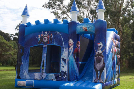 De bevroren Bouncy-van het de Spronghuis van Kasteelcombo Commerciële Opblaasbare Springende Uitsmijter met Dia voor Jonge geitjes