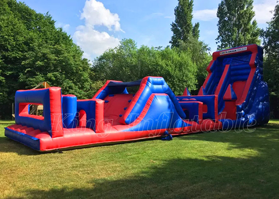Opblaasbaar Boot Camp-Blauw & Rood Aangepast Commercieel de Activiteitenspel van Hinderniscursussen