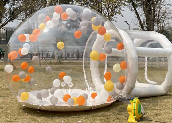 Opblaasbare bubbeltent met 220V 110V luchtblazer wit transparante kleur voor buitenkamperen