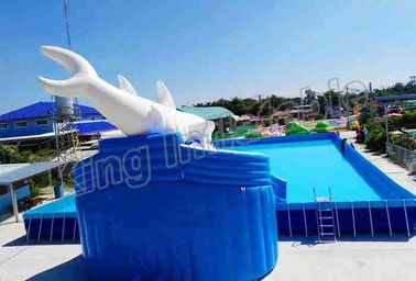 Bedrijven Opblaasbaar Terrein 0.9mm van de Waterdia pvc-Geteerd zeildoekslag - omhoog Waterpark met bovengenoemde grondpool