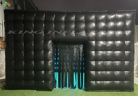 Commerciële nachtclubtent Draagbaar zwart opblaasbaar nachtclub evenementen tent voor feestverhuur