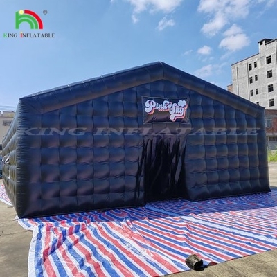 Draagbare feesttent opblaasbare nachtclubs Cube Zwarte nachtclub evenementen tent