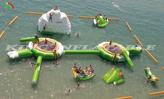 Opblaasbaar drijvend waterpark Opblaasbare waterspellen Aquapark Vermaakapparatuur voor evenementen