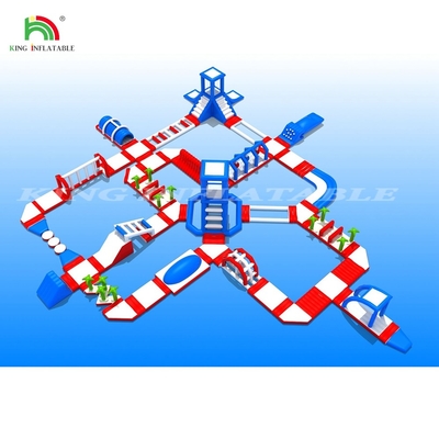 Persoonlijk opgeblazen waterpark Commercieel opgeblazen drijvend waterpark met waterslide