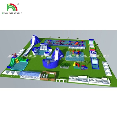 Commerciële drijvende opblaasbare water 30x40 meter opblaasbare Wate Park glijbanen Amazons voor binnenland zomer spel