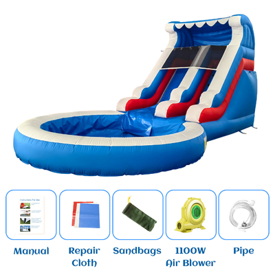 Fabriek directe verkoop opblaasbare waterslide met zwembad opblaasbare waterslides voor volwassenen en kinderen