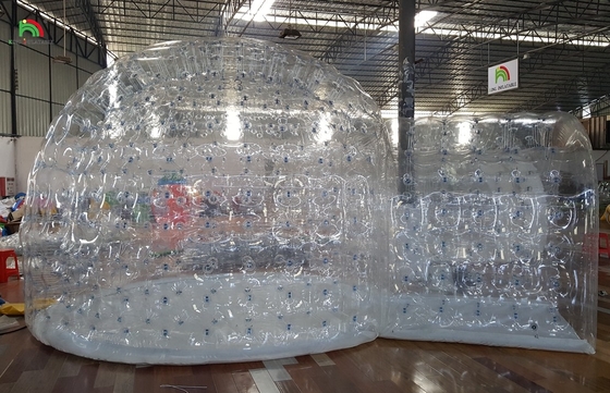 Decoratieve opblaasbare 10ft diameter lege sneeuwballon transparante bubbel tent