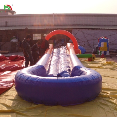 Waterspel opblaasbaar éénbaan glijbaan N glijbaan stad glijbaan met zachte mat water glijbaan met zwembad voor evenement