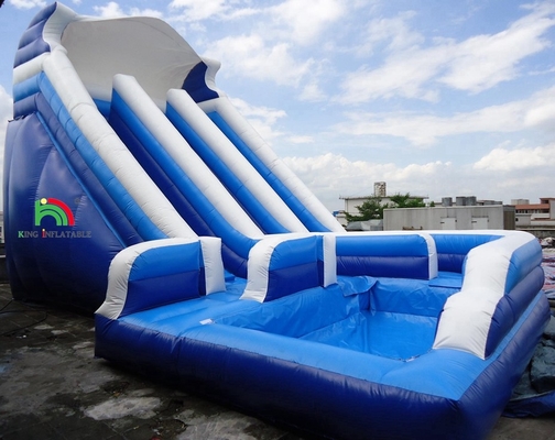 Hoogwaardige bocht dubbele baan opblazen kinderen opblaasbare waterslide