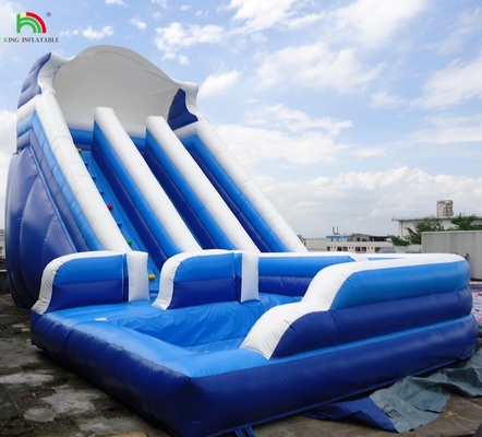 Hoogwaardige bocht dubbele baan opblazen kinderen opblaasbare waterslide