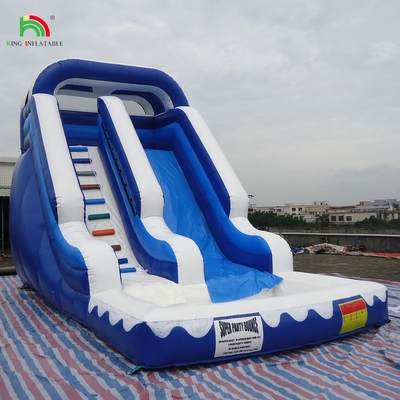 Commerciële gigantische waterglijbaan opblaasbare kinderen buitenopblaasbare waterslide met zwembad