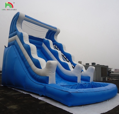 Goedkope commerciële dubbele splash dubbele baan opblaasbare waterslide te koop