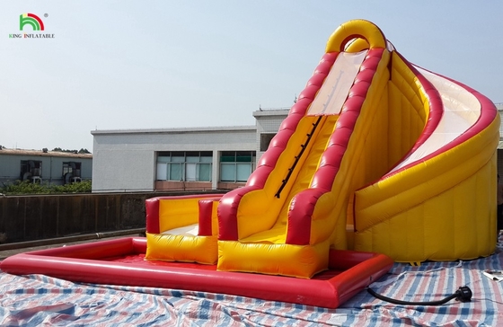 Opblaasbaar zwembad Rood Gesloten Dubbele Glijbanen Kinderen Bounce House Commercieel Water Gesloten Glijbanen Zwembad