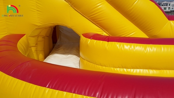 Opblaasbaar zwembad Rood Gesloten Dubbele Glijbanen Kinderen Bounce House Commercieel Water Gesloten Glijbanen Zwembad