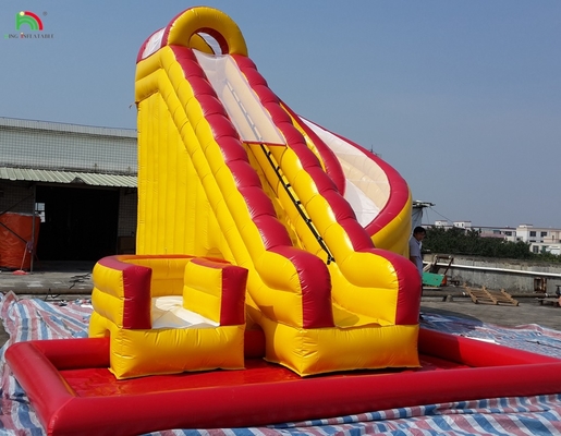 Opblaasbaar zwembad Rood Gesloten Dubbele Glijbanen Kinderen Bounce House Commercieel Water Gesloten Glijbanen Zwembad