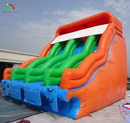 Opblaasbaar zwembad Rood Gesloten Dubbele Glijbanen Kinderen Bounce House Commercieel Water Gesloten Glijbanen Zwembad