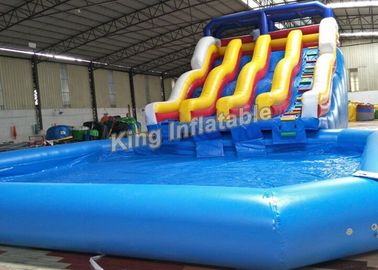 6.5m Hoge Reuze Dubbele het Waterdia van Steeginflatalbe met Zwembad