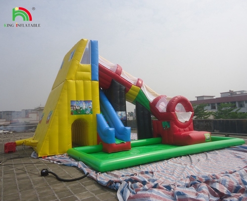 Gepersonaliseerde commerciële kasteel kinderen opblaasbare speeltuin trampoline water glijbaan springende combo bouncer