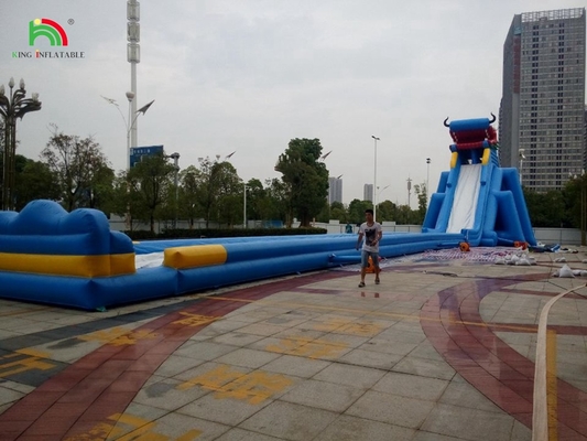 Waterpark glijbanen Grappig waterpark waterspelen Nieuw ontwerp waterspeelapparatuur opblaasbare lange waterglijbaan