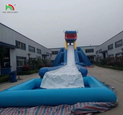 Waterpark glijbanen Grappig waterpark waterspelen Nieuw ontwerp waterspeelapparatuur opblaasbare lange waterglijbaan