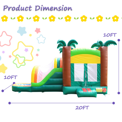 Hoogwaardige opblaasbare uitsmijter combinatie springkasteel met zwembad en opblaasbare waterslide