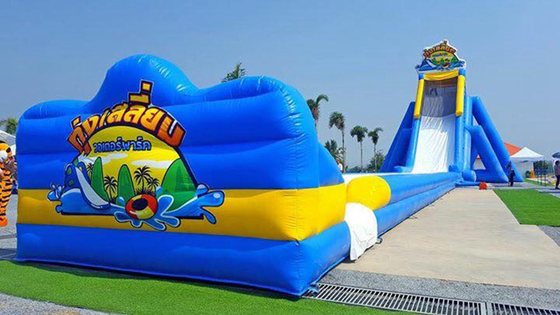 Plezierige Fun Factory Prijs opblaasbare lange waterglijbaan voor volwassenen Grote opblaasbare glijbaan