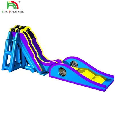 Commerciële feestverhuur interessant gekke blauwe opblaasbare waterslide voor kinderen en volwassenen